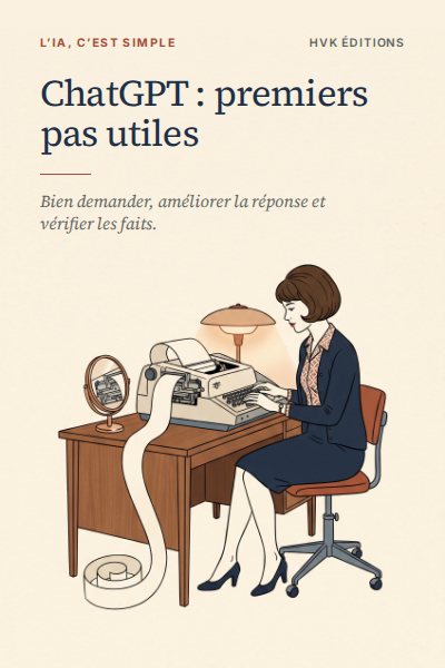 Couverture du guide « ChatGPT : premiers pas utiles »
