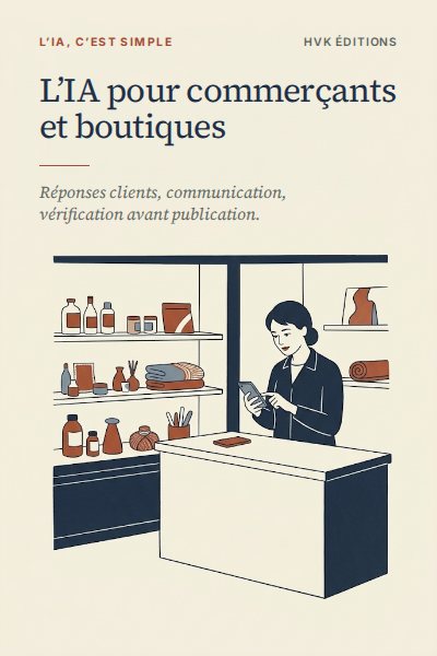 Couverture du guide « L’IA pour commerçants et boutiques »