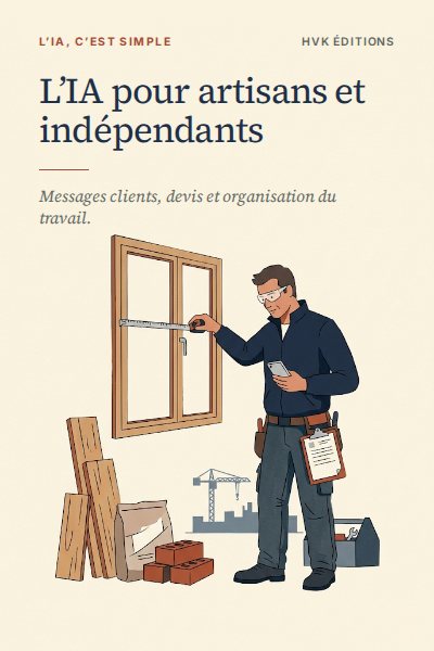 Couverture du guide « L’IA pour artisans et indépendants »