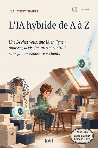 Couverture du guide « L’IA hybride de A à Z : Une IA chez vous, une IA en ligne »